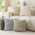 Set of 4 Neutral Decorative Throw Pillow Covers 18×18 Inch Corduroy Pillow Covers for Bed Couch Sofa Living Room Soft Square Cushion Cases
