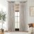 Pinch Pleated Linen Curtains 84 Inches Long 2 Panels for Living Room Bedroom Light Filtering Curtain Memory Shape Trained Pinch Pleat Thick Linen Drapes Back Tab with Hooks Clip Rings Taupe