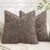 Set of 2 Soft Textured Decorative Throw Pillow Covers 18×18 Inch Cozy Farmhouse Cushion Cover Square Accent Pillow Cases for Bed Couch Sofa Living Room, Taupe Grey