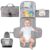 Kopi Baby Portable Diaper Changing Pad with Wipes Pocket, Classic Grey | 22-In Waterproof Pad, Smart Wipes Pocket, 2 Inner Mesh Pockets, Outer Pocket, Detachable Storage, Carry Straps