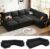 108 Inch Modular Sectional Sofa with Pull Out Bed, U Shaped 7 Seat Sectional Sleeper Sofa with Storage, Sectional Couches for Living Room,Cloud Modular Couch, Removable Sofa Cover, Black
