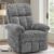 Korser Recliner Chair, Swivel Rocker Recliner Chair for Adults, Small Recliners for Small Spaces, Manual Recliner with Side Pockets, Upholstered Nursery Rocking Chair for Living Room, Chenille, Grey