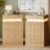 Xixini Fluted Nightstand Set of 2 with Charging Station and LED Lights, Modern Bedside Table with Sliding Top, 3-Drawer Wooden End Table for Bedroom and Living Room, Oak